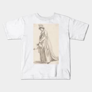 A Girl with a Watering Can facing left- Sarah Hough, Mrs. T.P. Sandby's Nursery Maid by Paul Sandby Kids T-Shirt